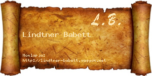 Lindtner Babett névjegykártya